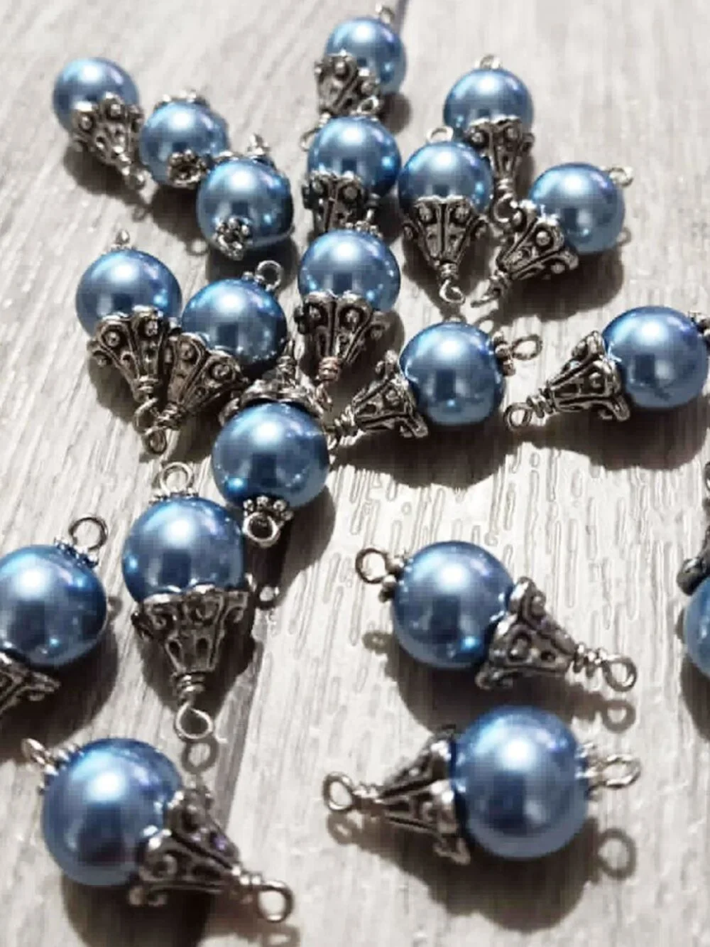 10mm Glass Pearl Bead Charms